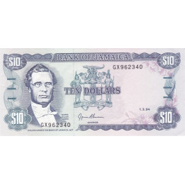 Jamaica 10 dollars 1994 P-71e