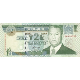 Fiji 2 Dollars 2000 P-102