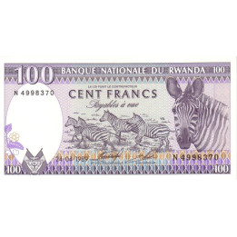 Rwanda 100 Francs 1989 P-19